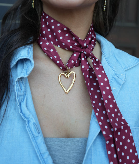 The Cranberry Dot Scarf
