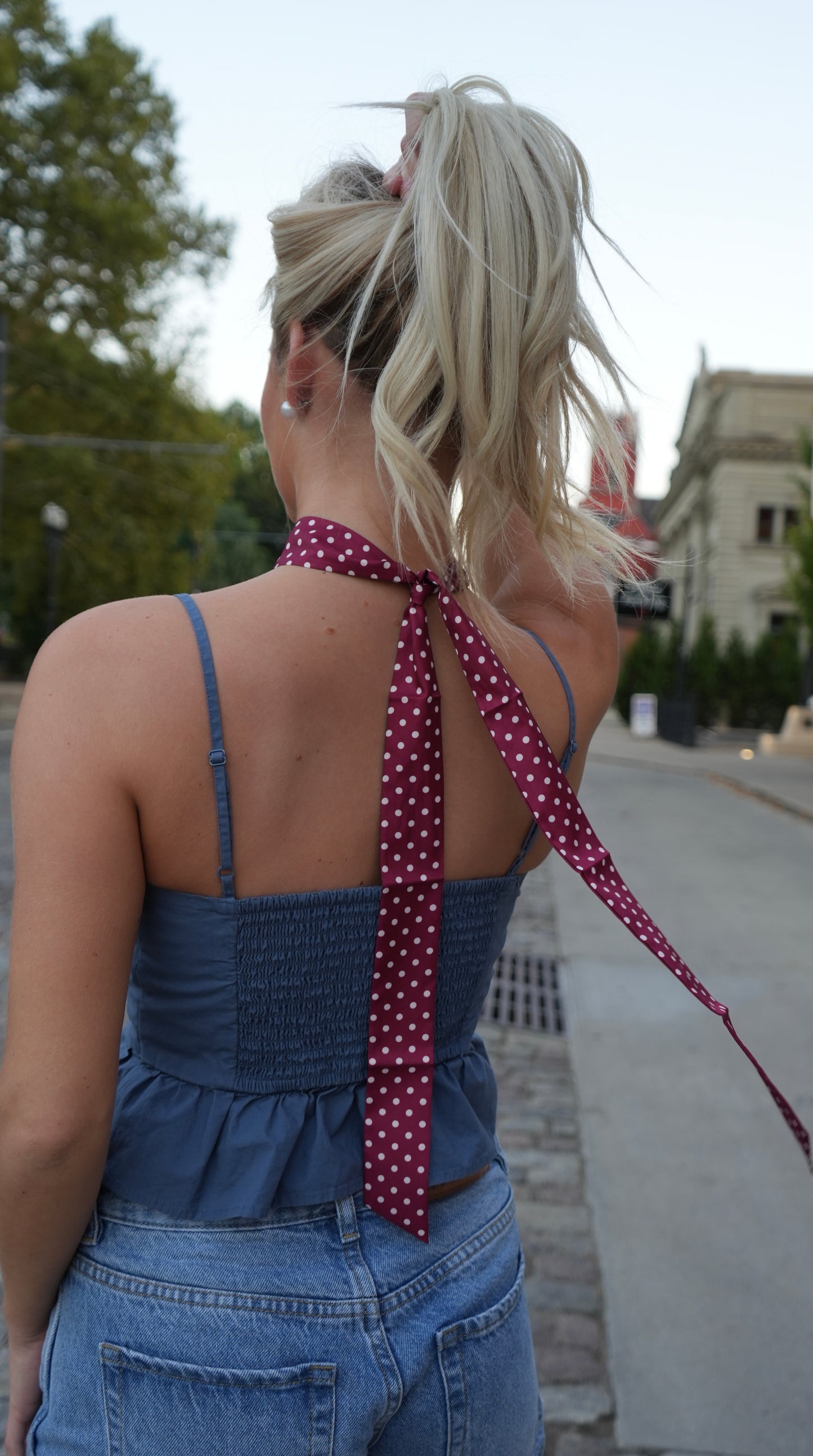 The Cranberry Dot Scarf
