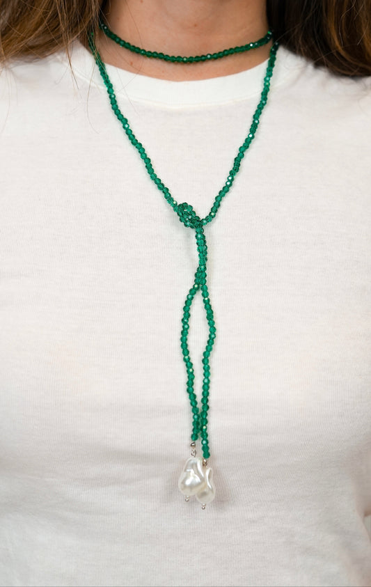 The Green Longline Pearl Wrap