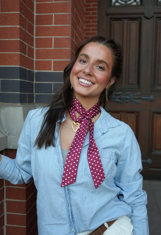 The Cranberry Dot Scarf