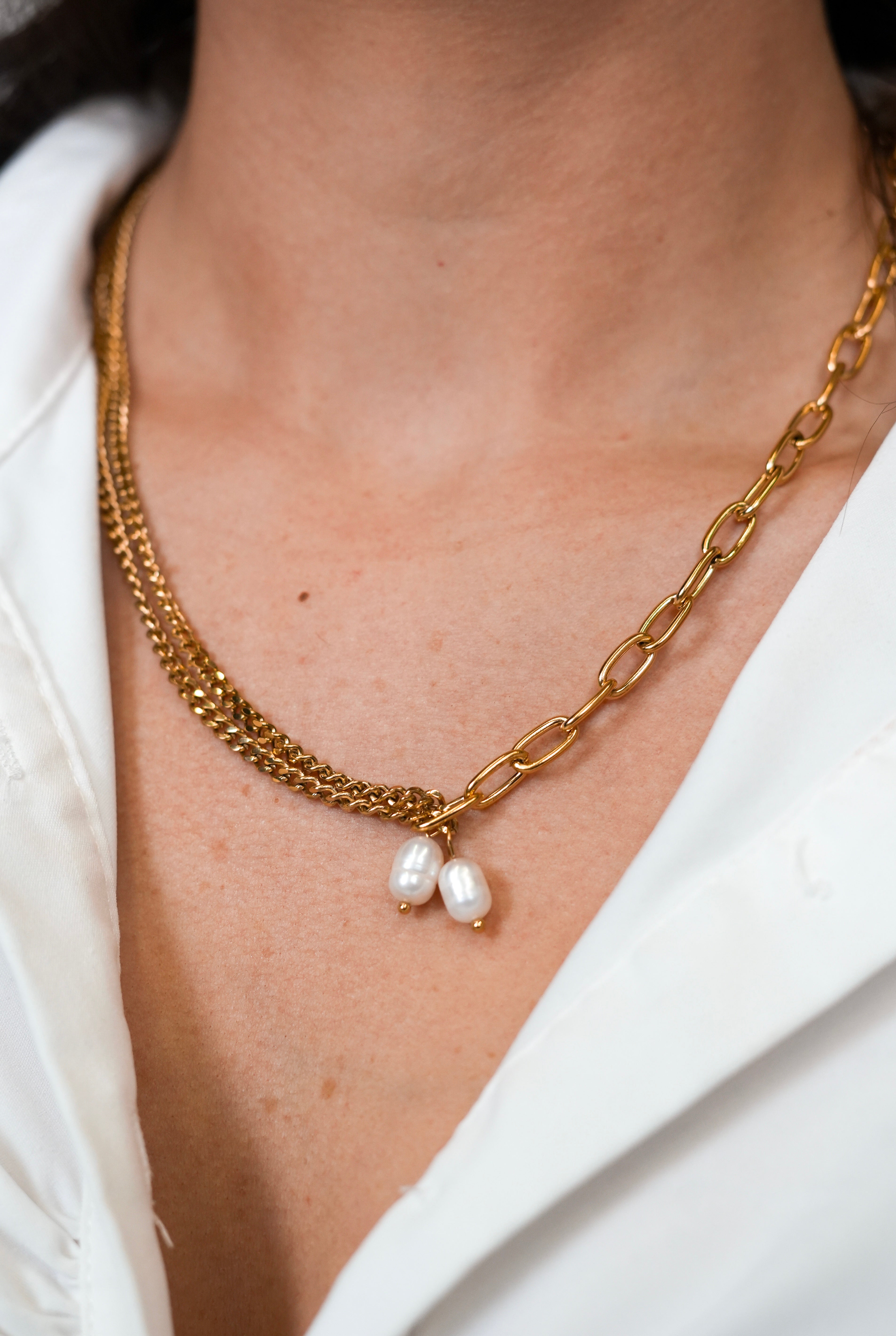 The Pearl Link Necklace – Olive's Jewels